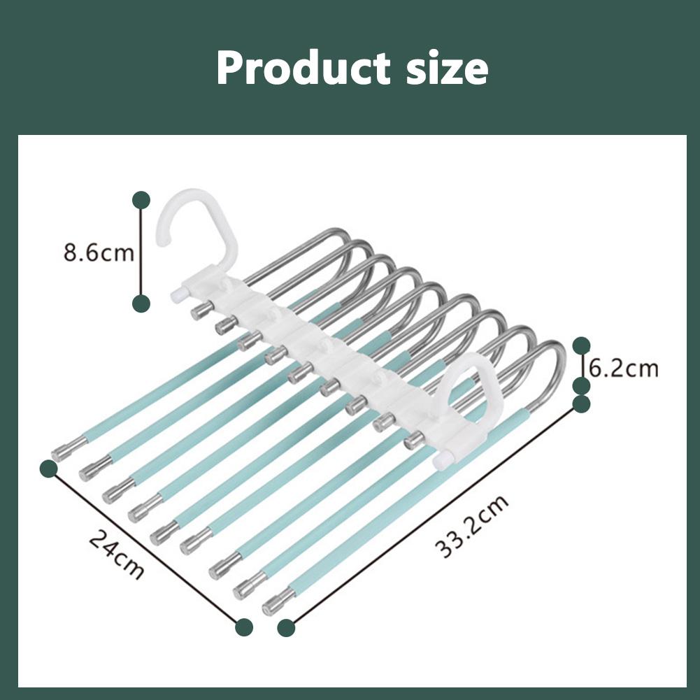 Multifunctional Foldable Pants Hanger,5/9 Layer Wardrobe Storage Rack for Scarf Towel,Space-saving Retractable Clothes Organizer