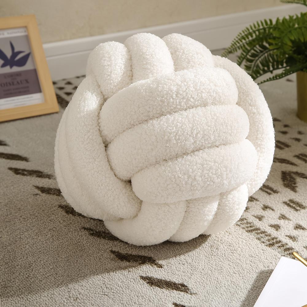 

Single Ball Pillow - Classic Textured Design for Sofa, Bed, Living Room Decor - Cozy Home Accent, Pillows for Couch, Comfortable Bedding 28cm белый