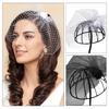 Medieval Rose&Face Veil Fascinator Hat Hairpin Bride Hair Clip Small Hat Hair Clip Punk Hair Clip for Wedding Party