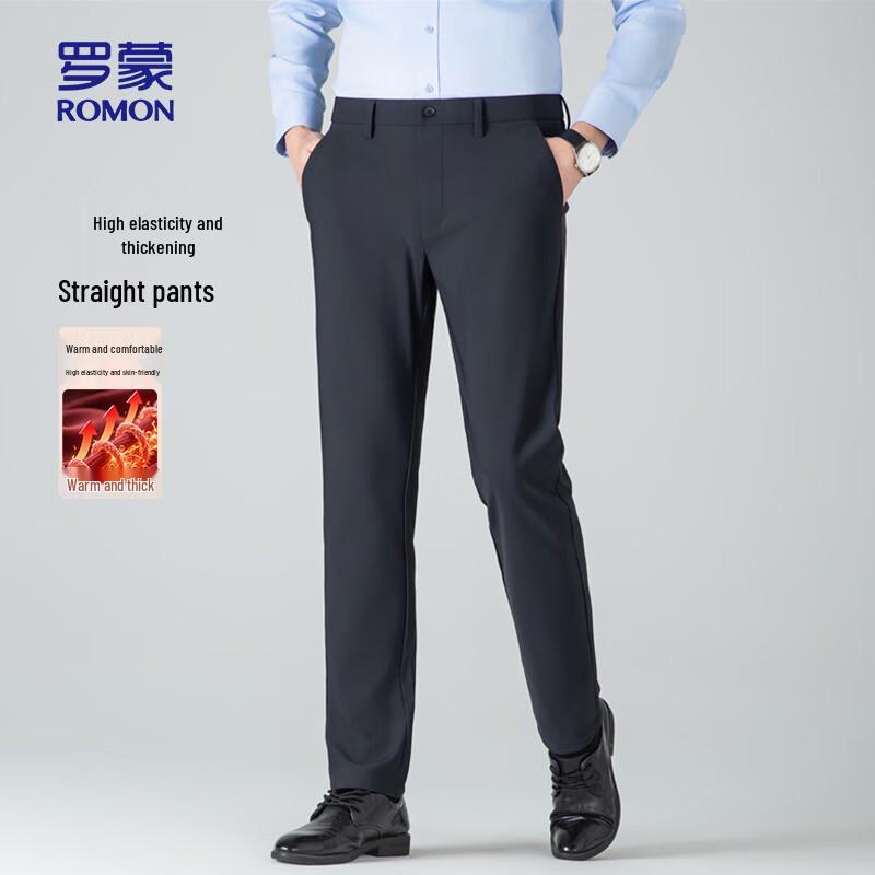 

ROMON Men s Straight-Leg Casual Business Trousers 40