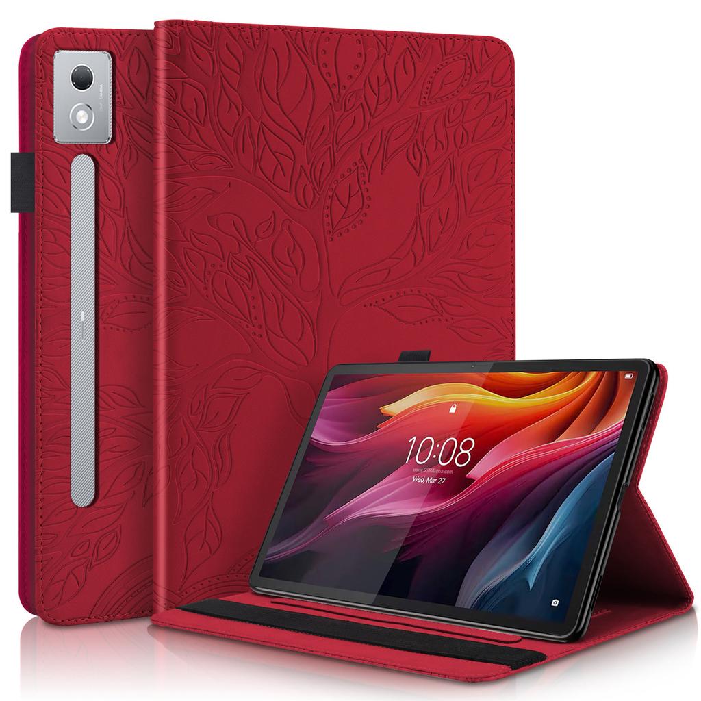 Applicable To Lenovo Xiaoxin Pad Pro 12.7 Tablet Leather Case Tab K9 Tree of Life Embossed Card Bracket Case