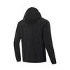 LiNing Fitness Series Outdoor Cycling Camping Windproof Fleece Adaptive Temperature Control Warm Hooded Windbreaker Men Outerwear Black AFDU925-1
