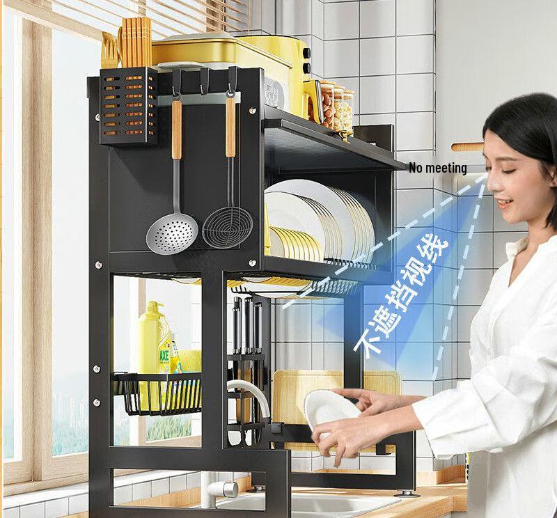 Huadie Lai Over-Sink Dish Drying Rack with Cabinet