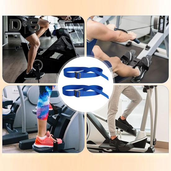 2Pcs Rowing Machine Pedal Strap Adjustable Elliptical Leg Exerciser Foot Strap Under-Desk Elliptical Machine Pedal Trainer Strap Replacement