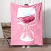 Belted Knot Wine Glass Design Flannel Printed Blanket Suitable for All Seasons Suitable for Living Room Office Sofa and Travel
