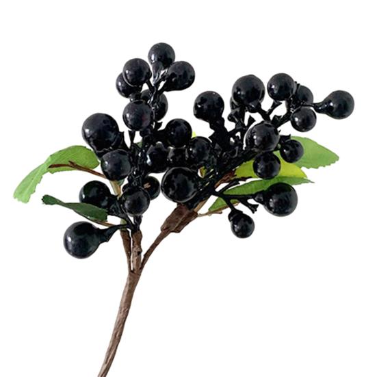 Artificial Flower High Simulation Texture No Maintenance Purple Blue Berries Branch Natural Look Fake Berries