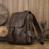 Handmade Cowhide Korean Backpack Men's Casual Trend School Bag College Style Personalized Leather Men's Bag
