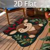 Anti-fouling Cat Area Rug Non-Slip Floor Mat Unique Cartoon Carpet  Merry Christmas