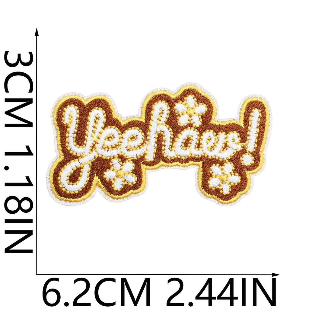 52 Pezzi Stoffa Ricamata Mista Tema Western Denim Adesivo Stile Punk Teschio Patch Adesivo Decorazione Vestiti Cactus