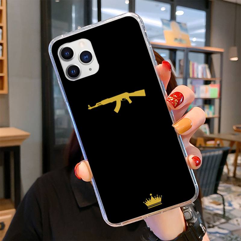 AK47 Handgun Gun BUllets Phone Case for iPhone 11 12 13 Mini Pro Max 8 7 6 6S Plus X 5 SE 2020 XR XS Case Shell
