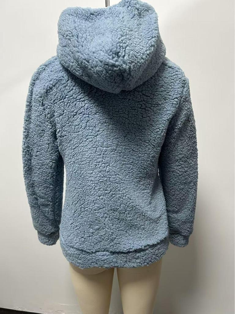 2025 Damen Herbst/Winter Kapuzen-Plüsch-Sweatshirt mit Reißverschluss