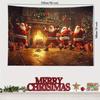 Christmas  Santa Claus Fireplace Wall Hanging Tapestry Christmas Wall Hanging Tree Wall Hanging Gorgeous Christmas Tree Fireplace Gifts