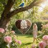 Handmade Fiber Bird Nesting Heart Bird Nesting Heart Outdoor Yard Art Welcoming Nest Outdoor Garden Decor Bird Keeping Supplies