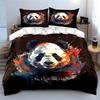"Colorful Panda Art Decor Set" Bedding Set with 1 Duvet Cover 2 Pillowcases Single Double King Queen, Gift