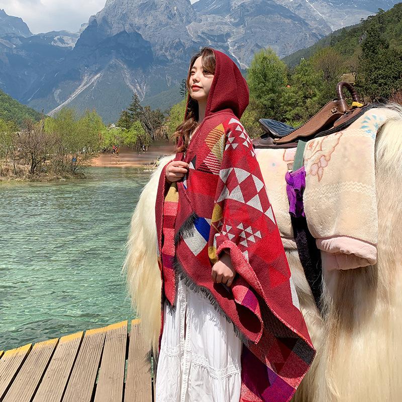 Pele amigável e respirável quente e versátil casa, outono e inverno xale de viagem feminino, capa grossa, cobertor de ar condicionado