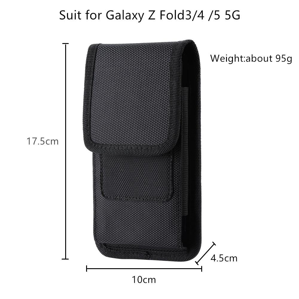 

Vertical Oxford cloth waist bag mobile storage bag card bag suitable for Samsung Galaxy Z Fold 3/4/5 5G for iphone 15 16 pro max чорний