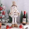 Christmas Snowman Telescopic Doll with Knitted Earmuffs & Reindeer - Desktop & Window Decoration Ornament