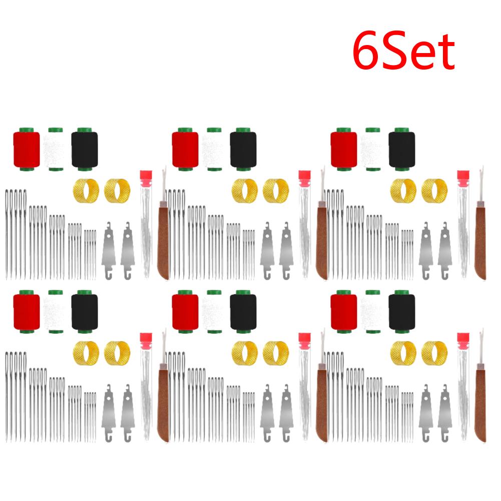 34PCS Big Eye Steel Sewing Needles Kit 5 Size Needles Stainless Steel Yarn Knitting Needle for Stitching and Crafting Project