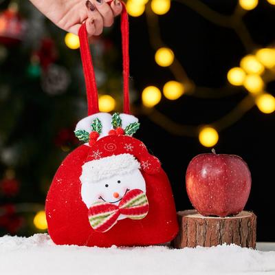 Christmas Gift Bags 3D Snowman Santa Elk Doll Reusable Xmas Burlap Sacks with Handle for Christmas Party Favors Holiday Presents Wrapping