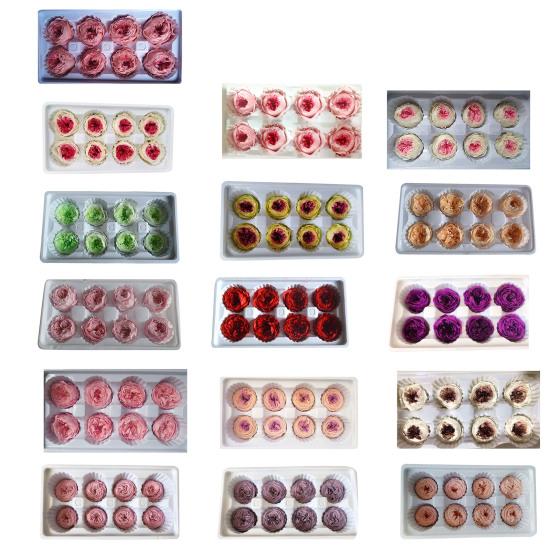 8 ks/krabice Konzervované květiny Měkká textura DIY aranžmá více barev Falešné růže DIY kytice Domácí dekorace