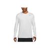 Nike Logo Print Solid Color Straight-Cut Crew Neck Long Sleeve T-Shirt Men Tops White 727980-100