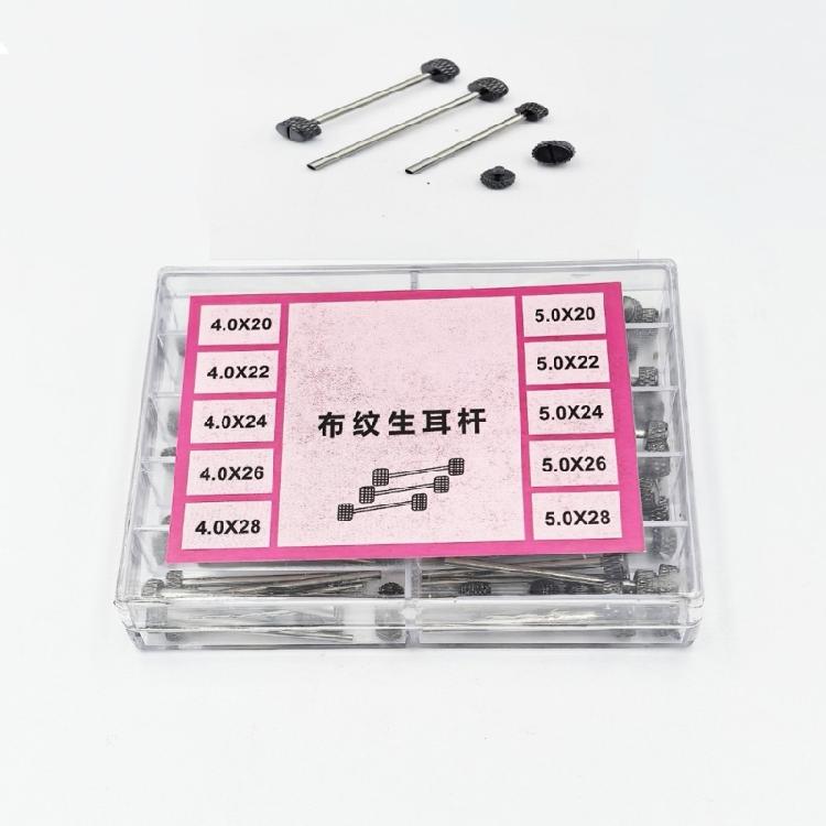 50 Stück Robuste Stahlfederstangen-Set 4,0 mm 5,0 mm Strukturierte Oberflächen für Schmuckreparatur