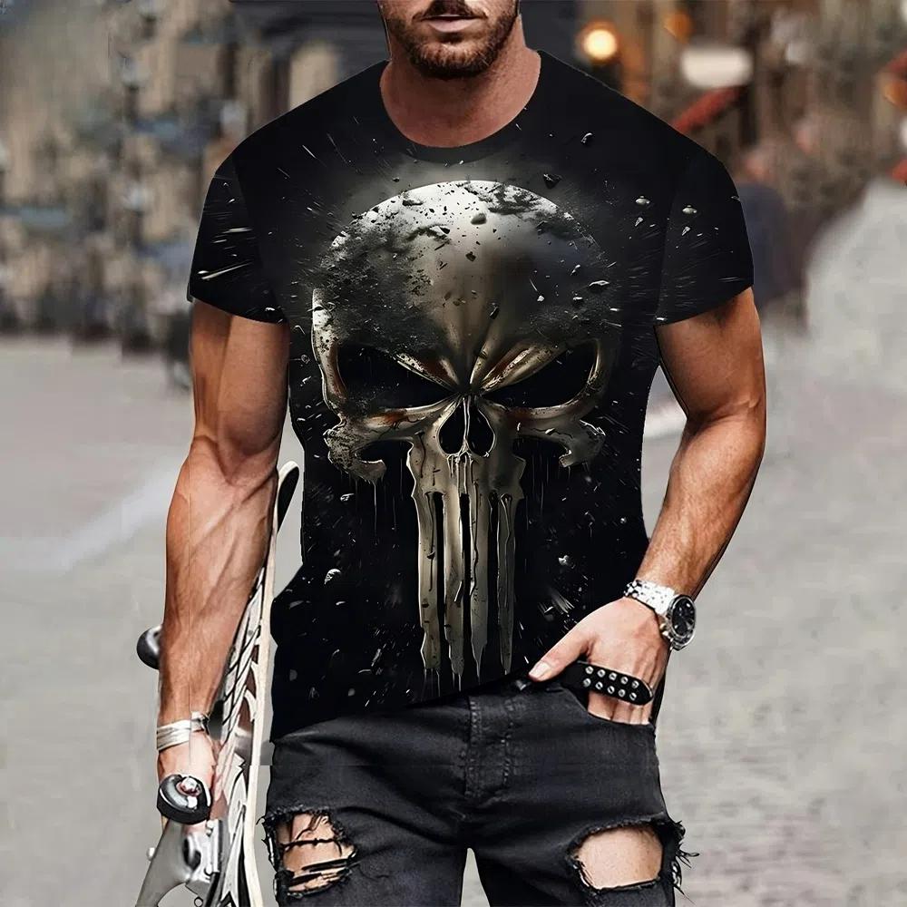 XXS-6XL Plus Size T-Shirts Summer Vintage Men's Tops Outdoor Casual Men's Short Sleeve Tees Oversized Men's Clothing Pullover