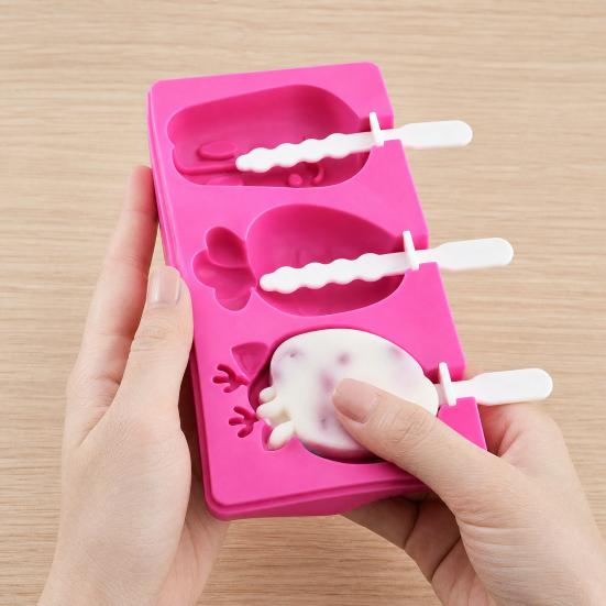Ice Pop Maker, DIY Silicone Popsicle Mold with Lid, BPA-Free Easy Release Animal Shape Freezer Mold for Homemade Yogurt