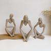 Korean Style Abstract Thinker Resin Figure Ornament for Home Décor and Photography Props