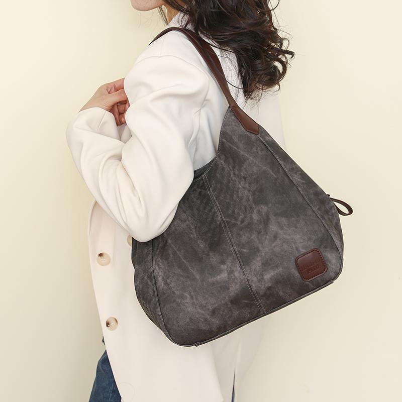 Mammaveske Stor Kapasitet Tote Bag Dame Skulderveske Ensfarget Crossbody-veske