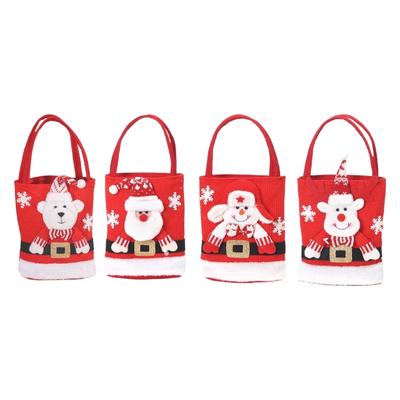 Festive Felt Gift Bag With Santa And Snowman Designs Candy Storage Bags Present For Christmas Packaging