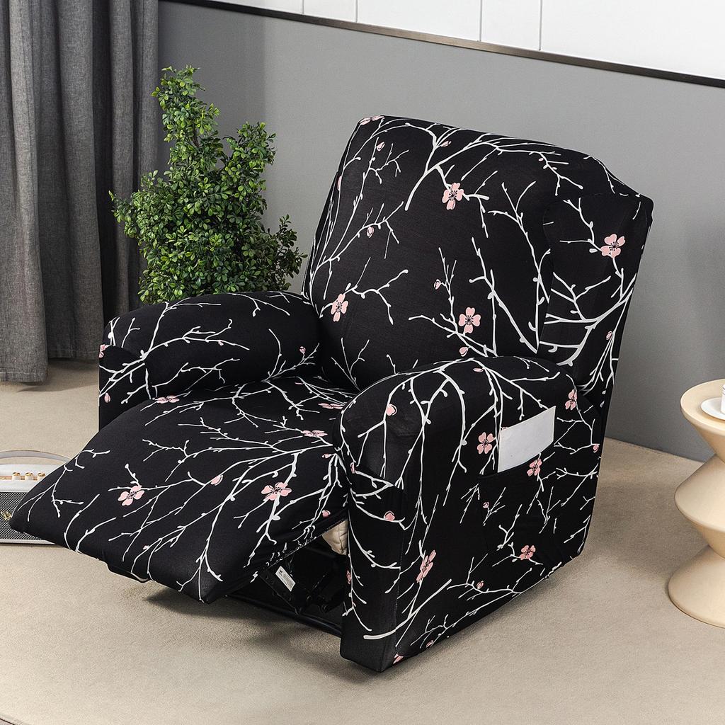 Stretch Recliner Chair Cover 4-Pieces Soft Recliner Chair Slipcover 1-Seater Sofa Couch Protector Home Decor Washable