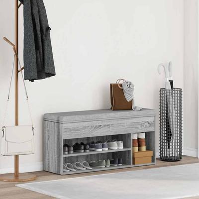 Shoe Bench Grey Sonoma 102 X 30.5 X 45 Cm Particleboard