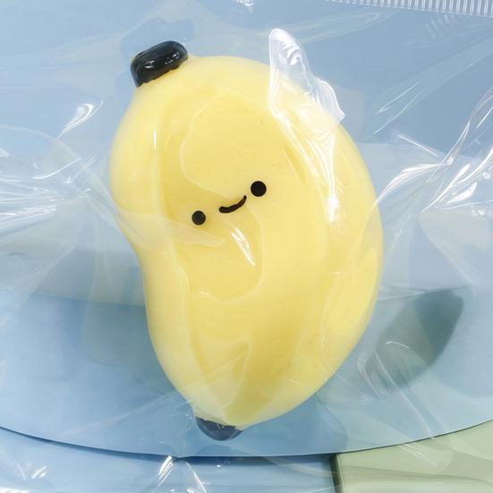 Brinquedo de Apertar Banana Desenho Animado Simulado Elástico Rebote Lento Banana Sorridente Fidget Toy Portátil Formato de Fruta Simulada Brinquedo Sensorial