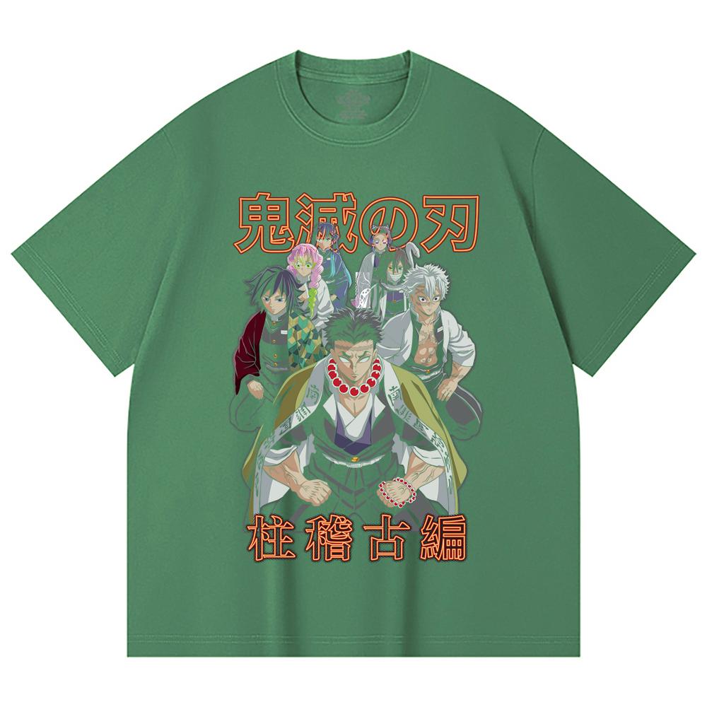 230 Gsm 100% Cotton Demon Slayer V22 Hashiras Print Unisex Heavy Cotton T Shirt