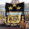 Warm Flannel Blanket Argentina National Team Pattern, Lightweight Comfortable Throw Blanket for Bed Sofa Use