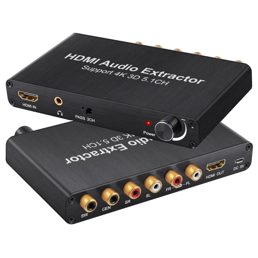 Extractor audio z hdmi z obsługą 4k 3d 5.1 kanałów ekstraktor cinch