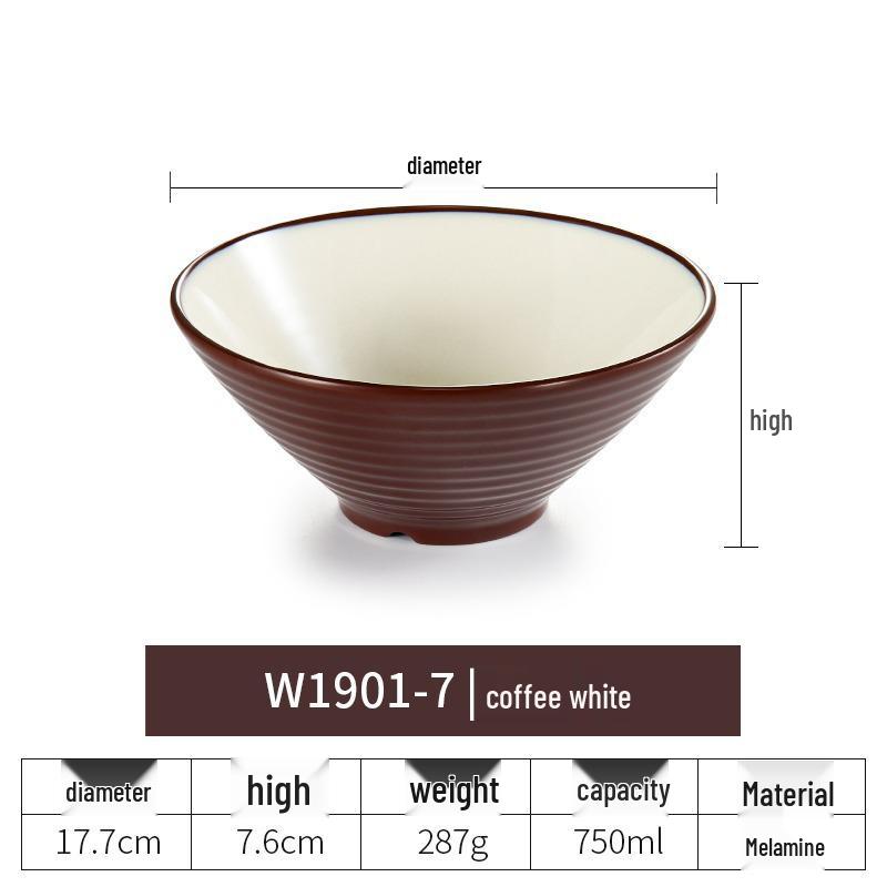 Net Celebrity Melamine Ramen Bowl: Two-Tone Creative Design, Large, Ideal for Mala Tang and Rice Noodles