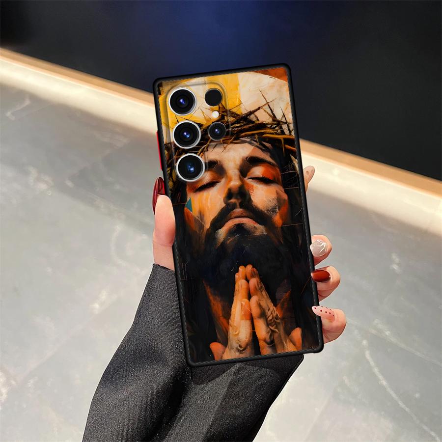 Case for Samsung Galaxy S25 Ultra S22 Note 20 10 S26 S21 S24 Plus S20 S23 FE Phone Cover Jesus
