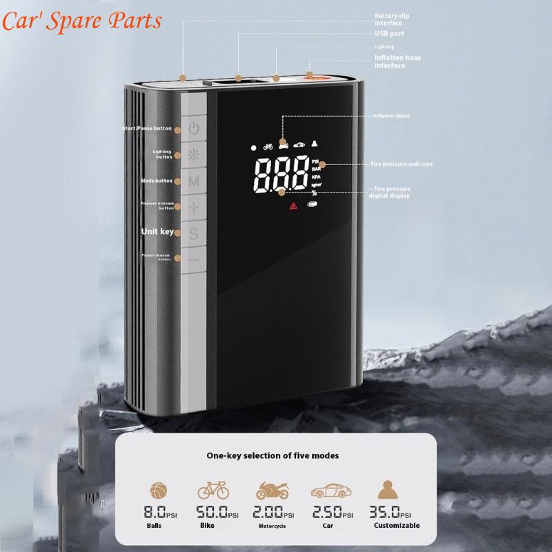 

Y4UA Rechargeable Air Pumps Tire Inflator Portable Compressor Digital Tyre Inflator CN