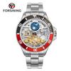 Forsining Luxury Mechanical Watch for Men Moon Phase Rotating Bezel Tourbillon Skeleton Automatic Watches