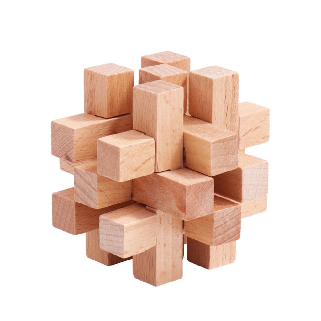 Children's Educational Gift Set: Mortise And Tenon Kongming Lock, Luban Lock, Complete Wooden Set