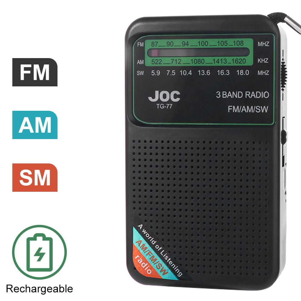 Type-C Rechargeable FM AM SW Radio Multifunctional Pointer Pocket Radio  Elder
