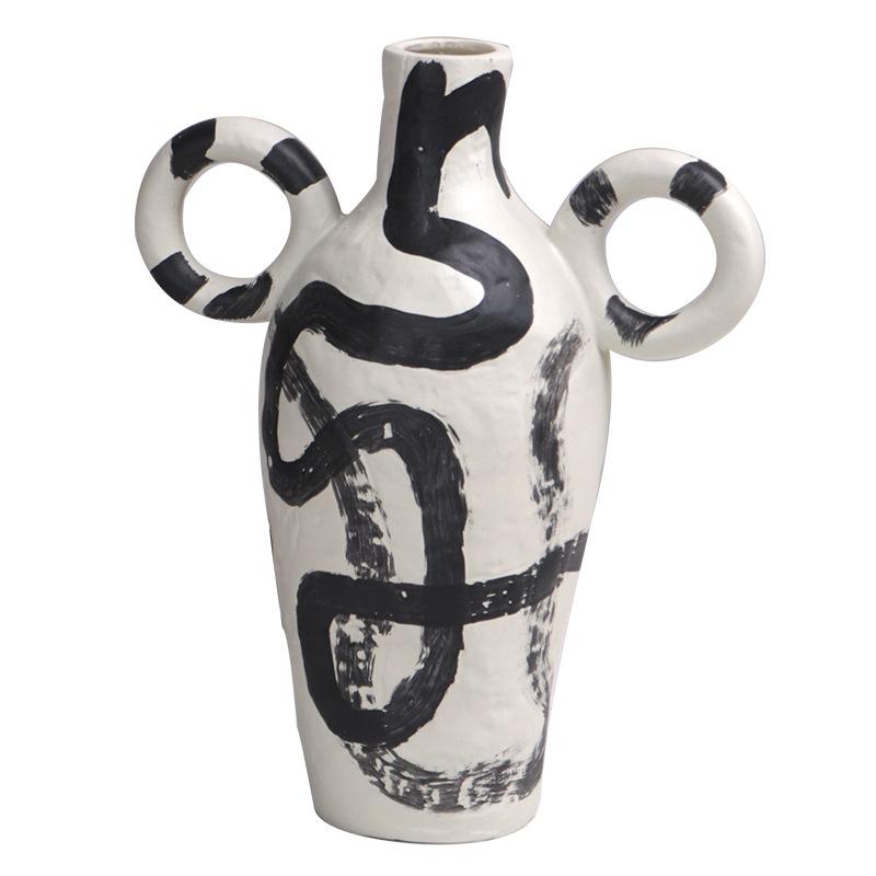 

Ins Style Креативные вазы, украшения, абстрактное искусство, роспись тушью для гостиной, цветочная композиция, украшения для домашнего стола