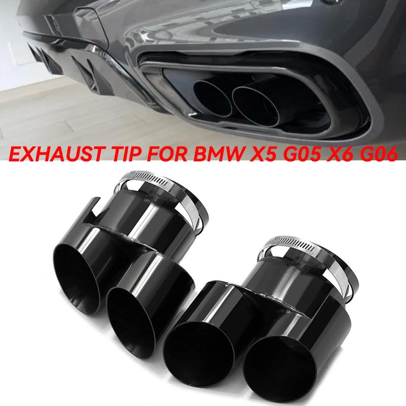 Punta de Escape Para BMW G05 X5 G06 X6 Doble Salida Cuádruple Sin Soldadura Tubo de Escape Acero Inoxidable Sin Cortar Punta de Silenciador Boquilla Cola de Escape