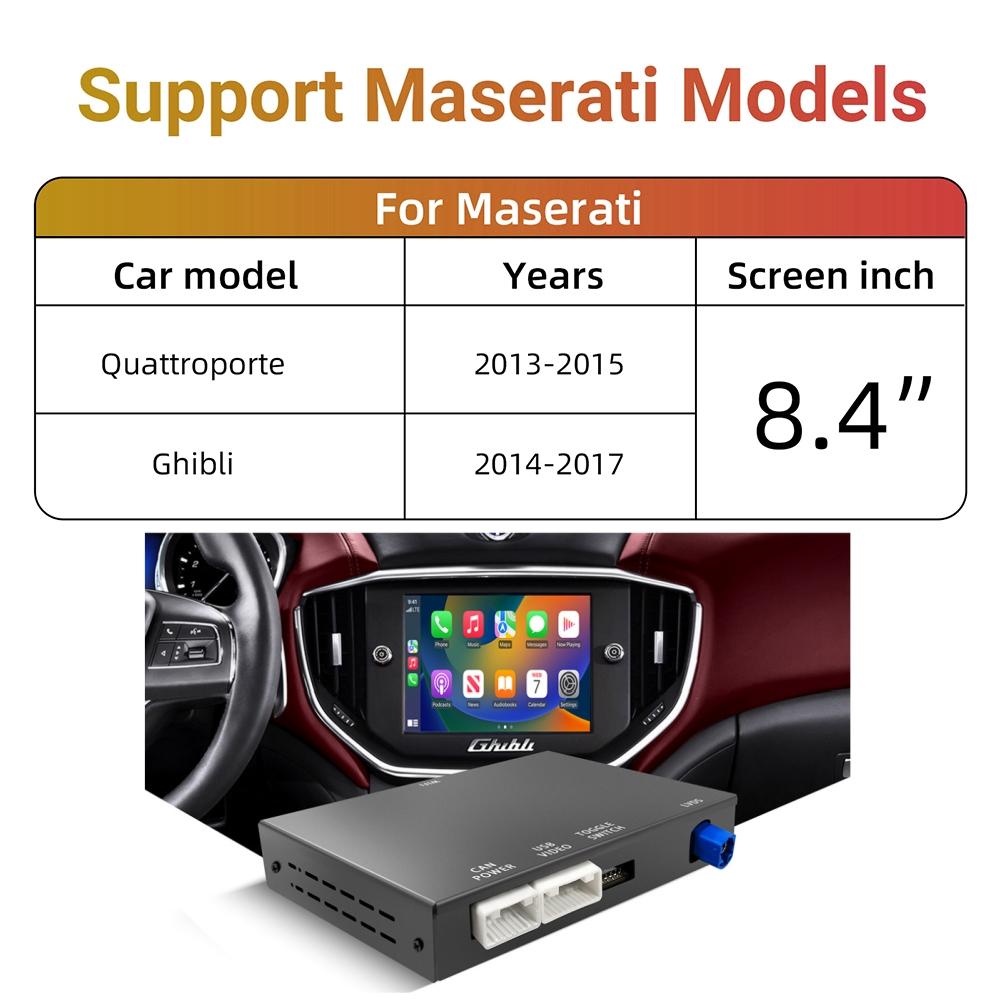 

Wireless CarPlay Android Auto Retrofit Kit Decoder Box For Maserati Quattroporte Ghibli CarPlay Interface чёрный