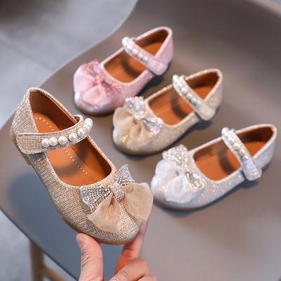 Spring and Autumn New Style Children's Flat Shoes, Girls' Princess Sandals, Soft Sole Little Leather Shoes, Girls' Baby Dance Shoes