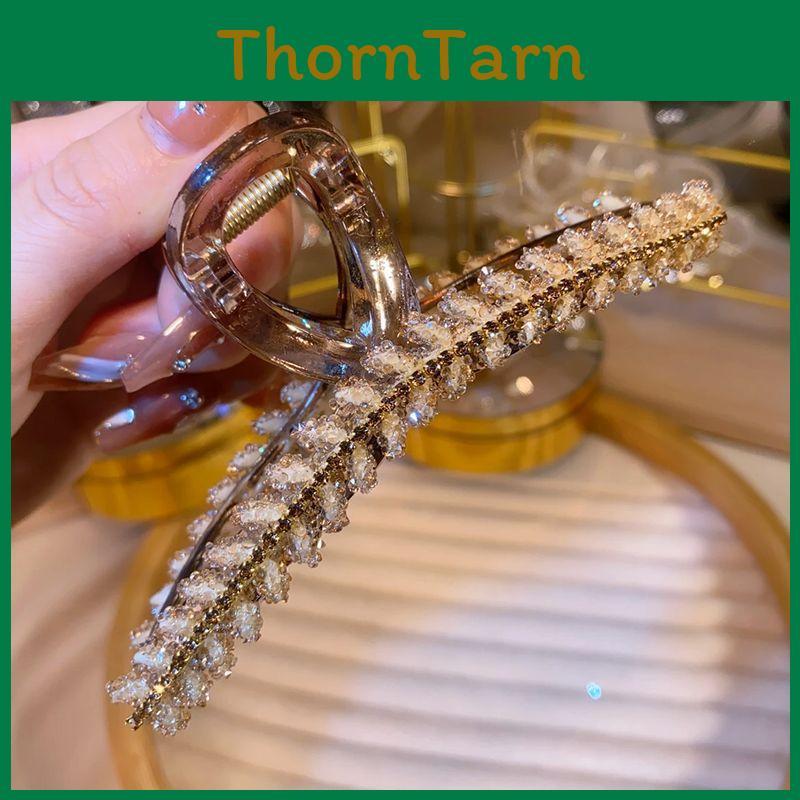 2023 New Style Acrylic Wheat Straw Hair Clip For Women Large Size High-grade Elegant Shark Clip Headwear
