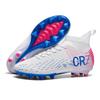 CR7 High-top Football Shoes Tf Broken Nails Artificial Flat AG Nails Leather Feet Boys and Girls Students Training Shoes