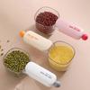 Rice Scoop with Sealing Clip Large Kitchen Measuring Spoon for Flour Grains Food-Grade Plastic Kitchen Scoop for Cereal Containers Pantry Organization